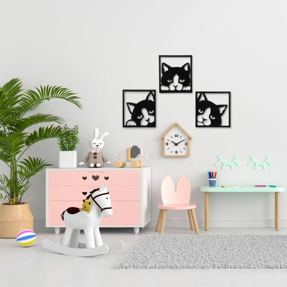 Three Cats MDF Wooden Cutout - Decor Mantra 