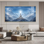 Sky Emembrance Buddha Glass Finish Horizontal Wall Art