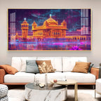 Sri HCmandir Sahib Glass Finish Horizontal Wall Art