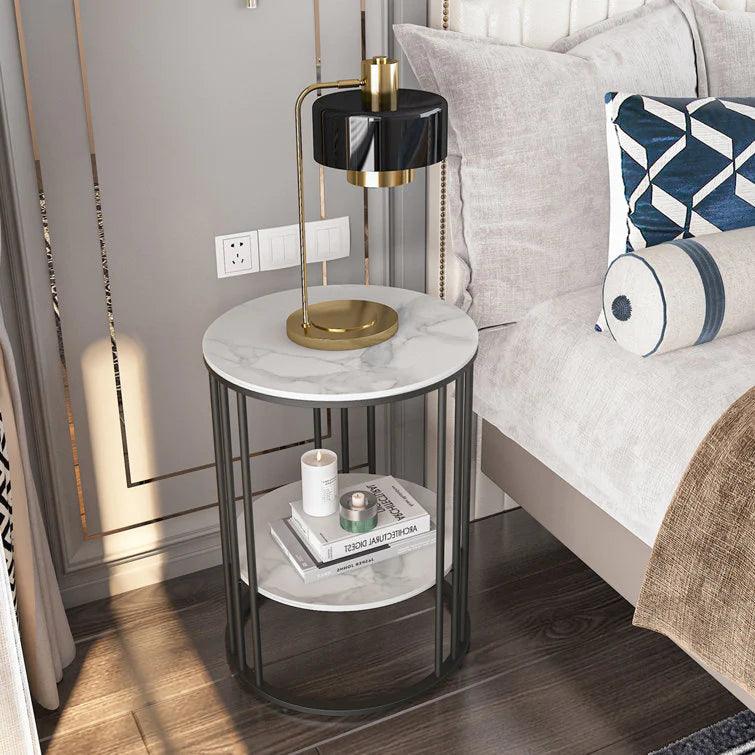 2-Tier Round Shape Modern Designer End Side Table - Decor Mantra 
