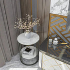 2-Tier Round Shape Modern Designer End Side Table - Decor Mantra 
