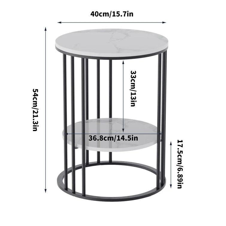 2-Tier Round Shape Modern Designer End Side Table - Decor Mantra 