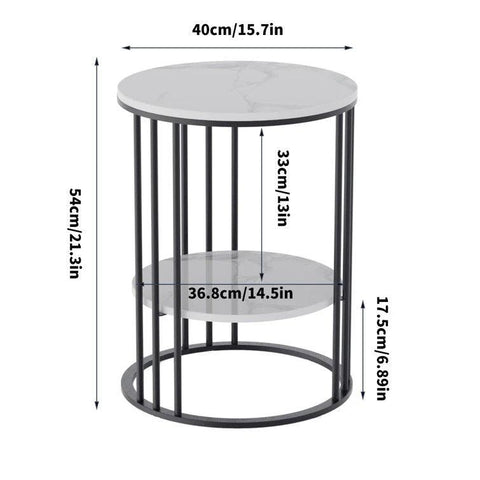 2-Tier Round Shape Modern Designer End Side Table - Decor Mantra 