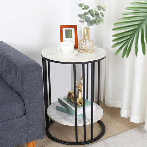 2-Tier Round Shape Modern Designer End Side Table - Decor Mantra 