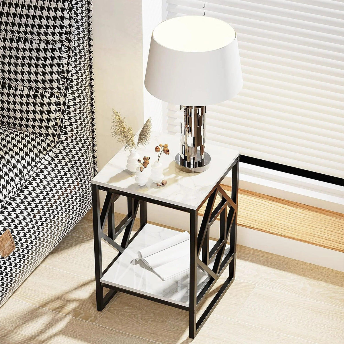 2-Tier Square Shape Modern Designer End Side Table - Decor Mantra 