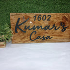 Custom  Name Plate Metal Name with Premium Wooden Base - Harshita Craft