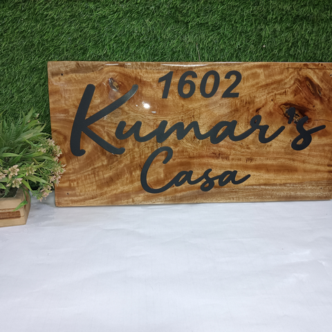 Custom  Name Plate Metal Name with Premium Wooden Base