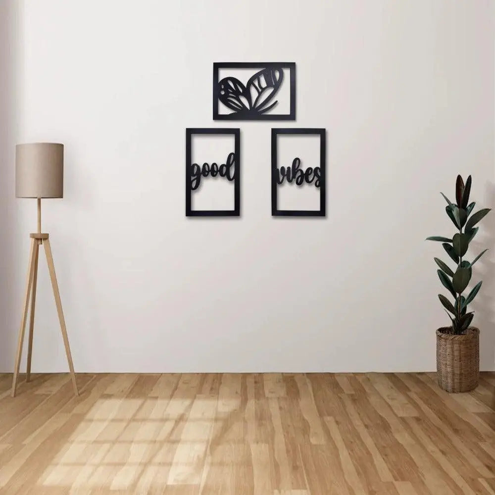 Wood Wall Hanging Good Vibes Only - Decor Mantra 