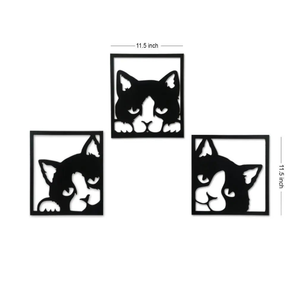 Three Cats MDF Wooden Cutout - Decor Mantra 
