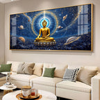 Celestrial Buddha Glass Finish Horizontal Wall Art