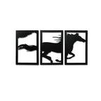 Running Horse MDF 3 Panel Hanging Wall Art - Decor Mantra 