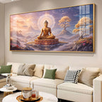 Morning Vibrance Buddha Glass Finish Horizontal Wall Art