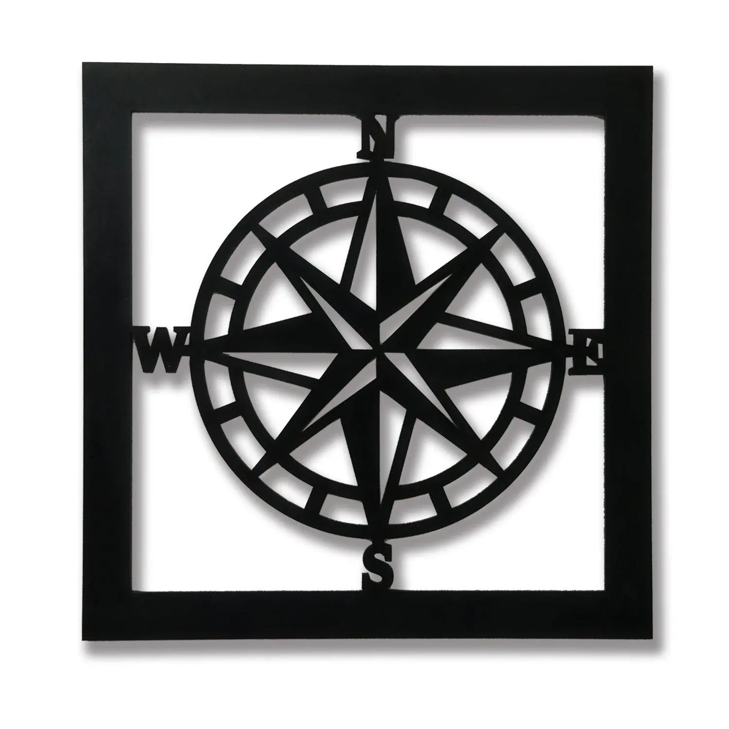 Black Wooden Nautical Compass Wall Décor - Decor Mantra 