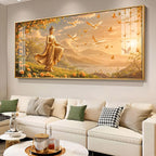 Gudiance Of Light Buddha Glass Finish Horizontal Wall Art