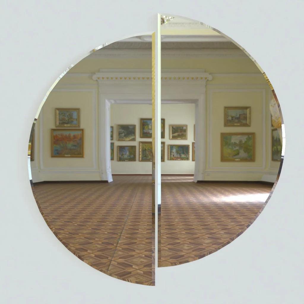 Scandinavian Frameless Beveled Semi Circle Bathroom Mirror - Decor Mantra 