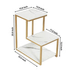3-Tier Modern Side Table with Storage Shelf with Golden Metal Finish - Decor Mantra 
