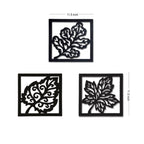 Wooden 3 Pieces Square Tree Leaf Wall Art Panel Frame - Decor Mantra 