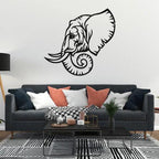 3D Look Elephant Face Metal Wall Art - Decor Mantra 