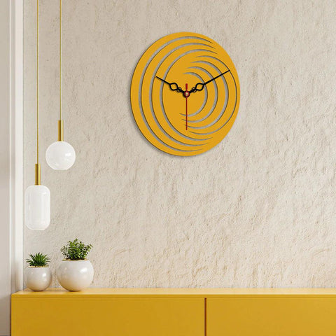 3D Shape Designer Wooden Wall Clock - Decor Mantra 
