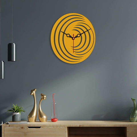 3D Shape Designer Wooden Wall Clock - Decor Mantra 