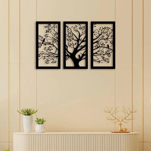 3 Piece Big Tree Metal Wall Art - Decor Mantra 