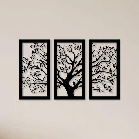 3 Piece Big Tree Metal Wall Art - Decor Mantra 
