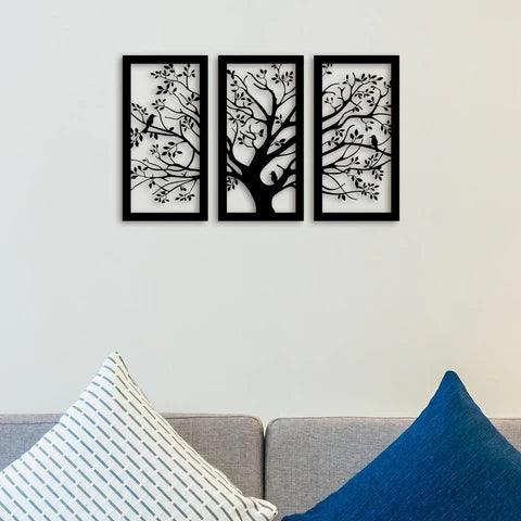 3 Piece Big Tree Metal Wall Art - Decor Mantra 