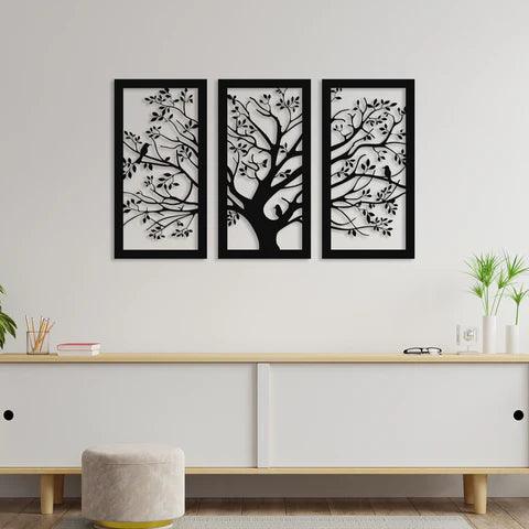 3 Piece Big Tree Metal Wall Art - Decor Mantra 