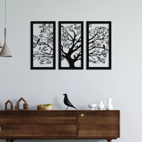 3 Piece Big Tree Metal Wall Art - Decor Mantra 