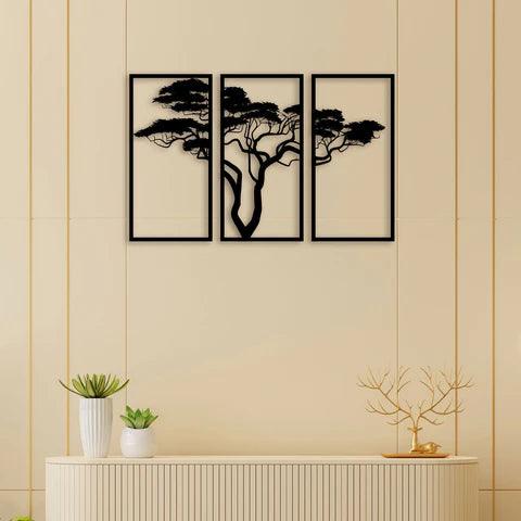 3 Piece Bonsai Tree Metal Wall Art - Decor Mantra 
