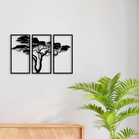 3 Piece Bonsai Tree Metal Wall Art - Decor Mantra 