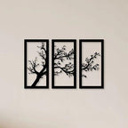 3 Piece Dried Tree Metal Wall Art - Decor Mantra 