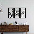 3 Piece Dried Tree Metal Wall Art - Decor Mantra 