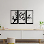 3 Piece Dried Tree Metal Wall Art - Decor Mantra 