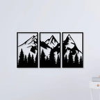3 Piece Mountain Metal Wall Art Decor Mantra