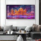 Sri HCmandir Sahib Glass Finish Horizontal Wall Art