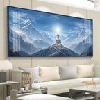 Sky Emembrance Buddha Glass Finish Horizontal Wall Art
