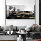 White Sun With Birds Glass Finish Horizontal Wall Art