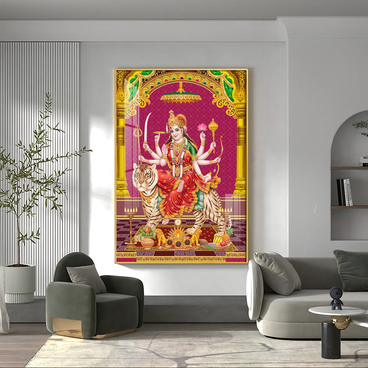 Maa Durga Spirit Premium Acrylic Vertical Wall Art