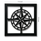 Black Wooden Nautical Compass Wall Décor - Decor Mantra 