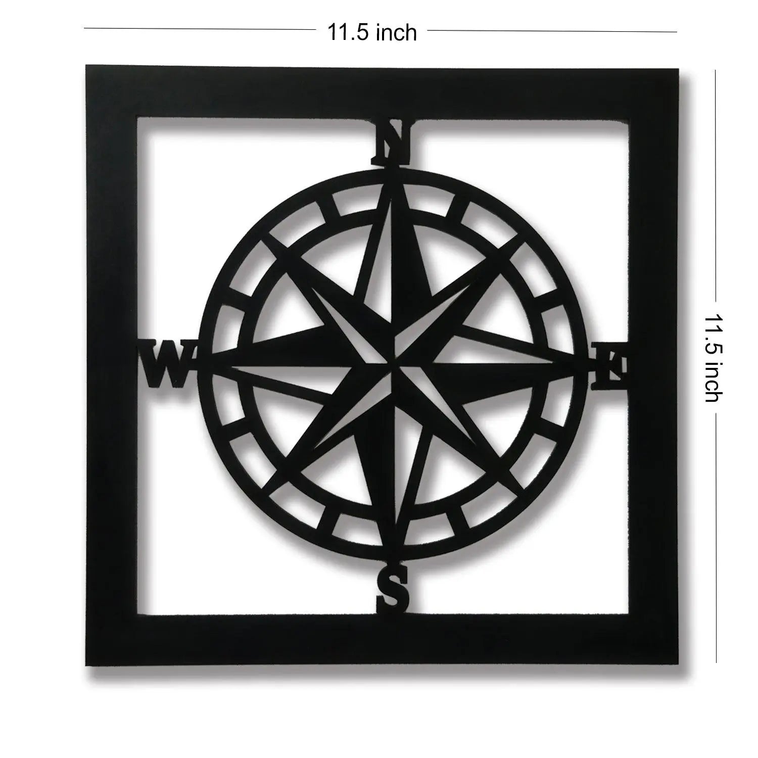Black Wooden Nautical Compass Wall Décor - Decor Mantra 