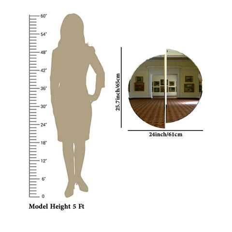 Scandinavian Frameless Beveled Semi Circle Bathroom Mirror - Decor Mantra 