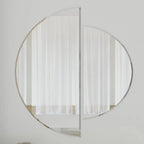 Scandinavian Frameless Beveled Semi Circle Mirror - Decor Mantra 