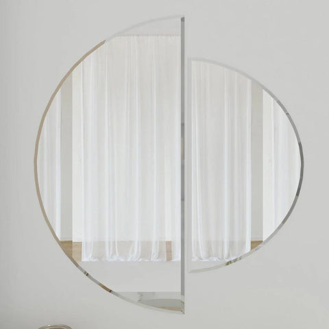 Scandinavian Frameless Beveled Semi Circle Mirror - Decor Mantra 
