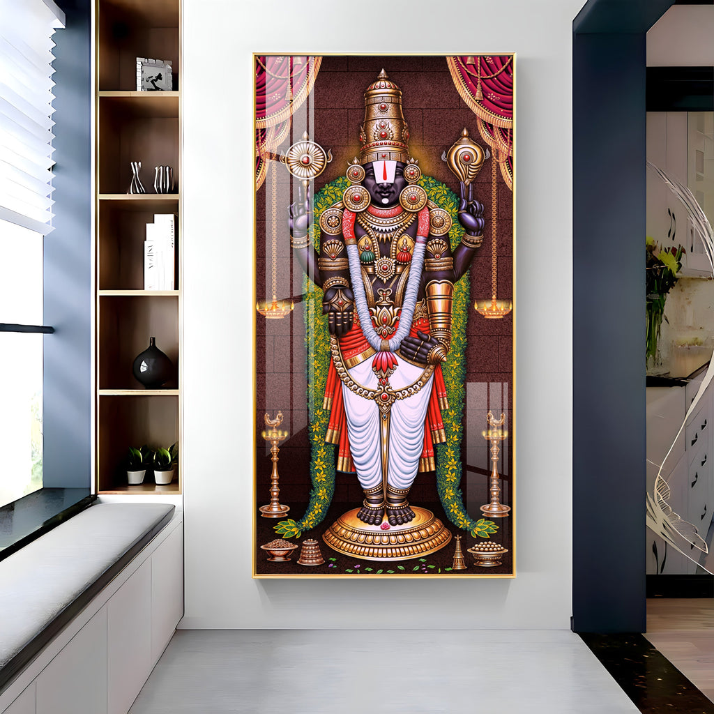 Lord Venkateswara Tirupati Balaji Premium Acrylic Vertical Wall Art