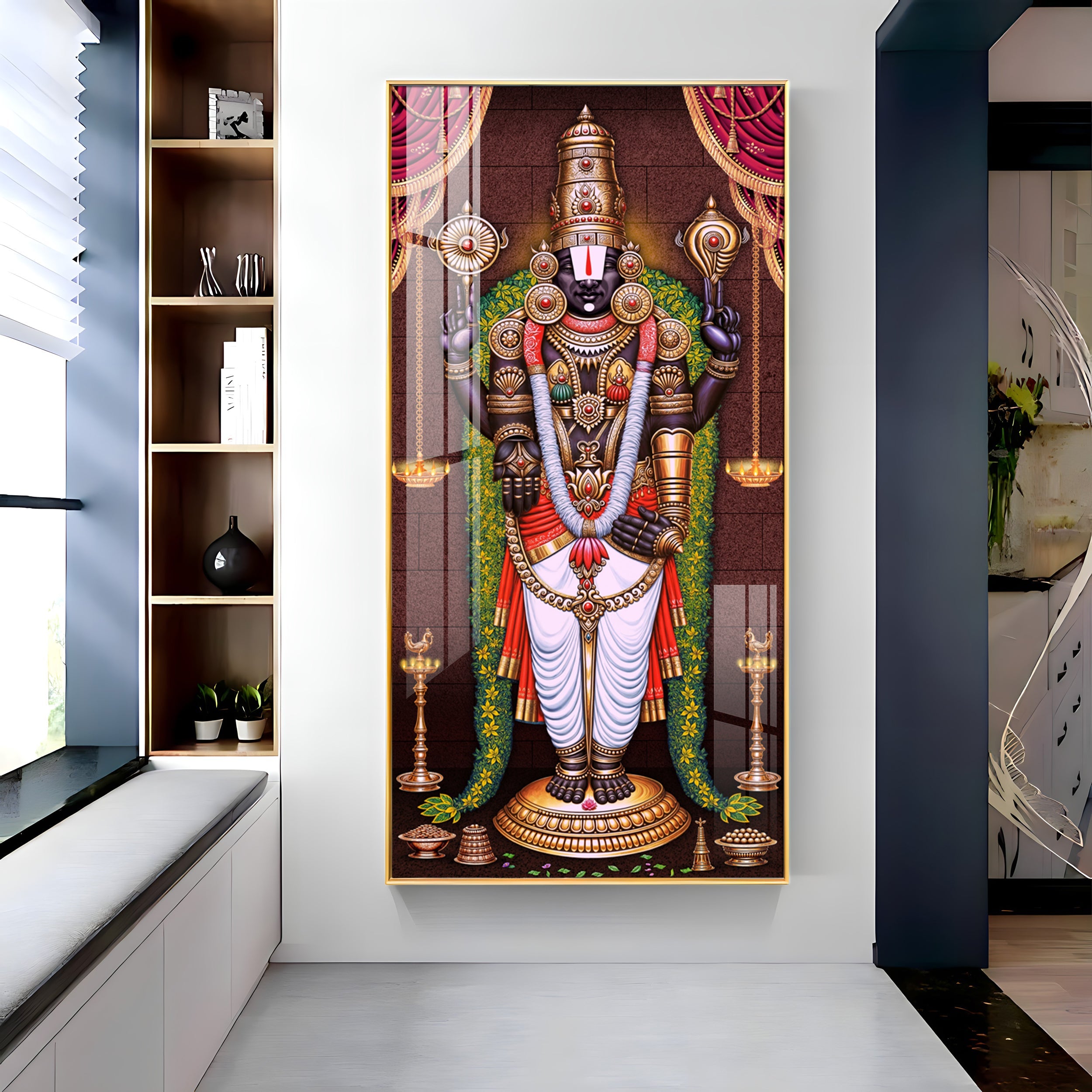 Lord Venkateswara Tirupati Balaji Premium Acrylic Vertical Wall Art