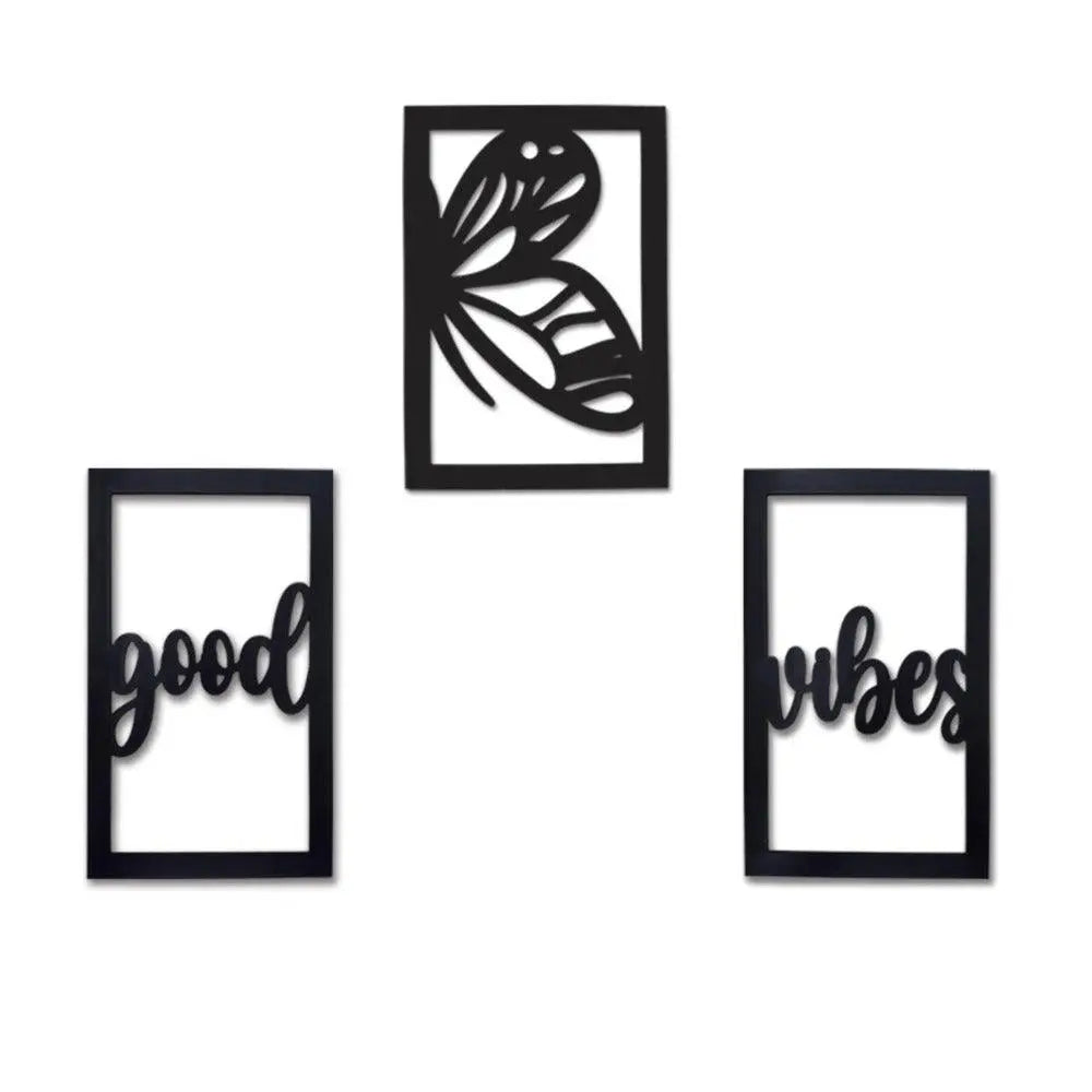 Wood Wall Hanging Good Vibes Only - Decor Mantra 