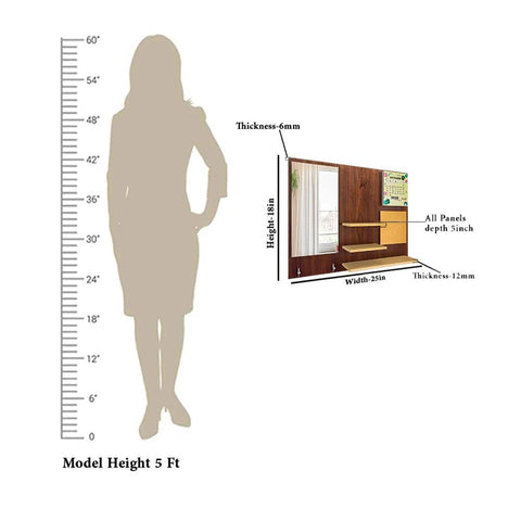 Beautiful (7 In One)' Wooden Wall Organiser with Mirror, Clock, Clipboard, Calendar and Hangers - Decor Mantra 