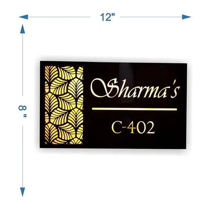Rectangle Light Nmae Plate - Decor Mantra 