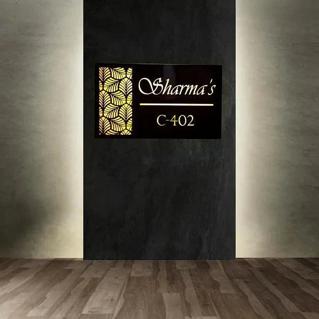 Rectangle Light Nmae Plate - Decor Mantra 